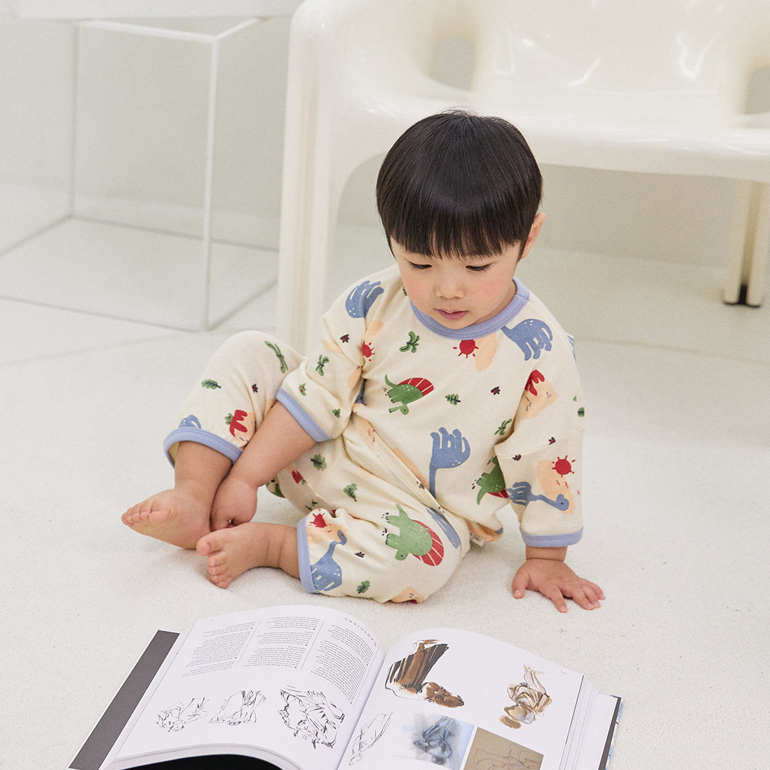 BabyRabbit Big Dino Three-Quarter Sleeve Set
